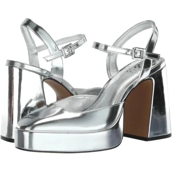 Vince Camuto Silver Martich Heels Pumps 8 - Picture 1 of 6